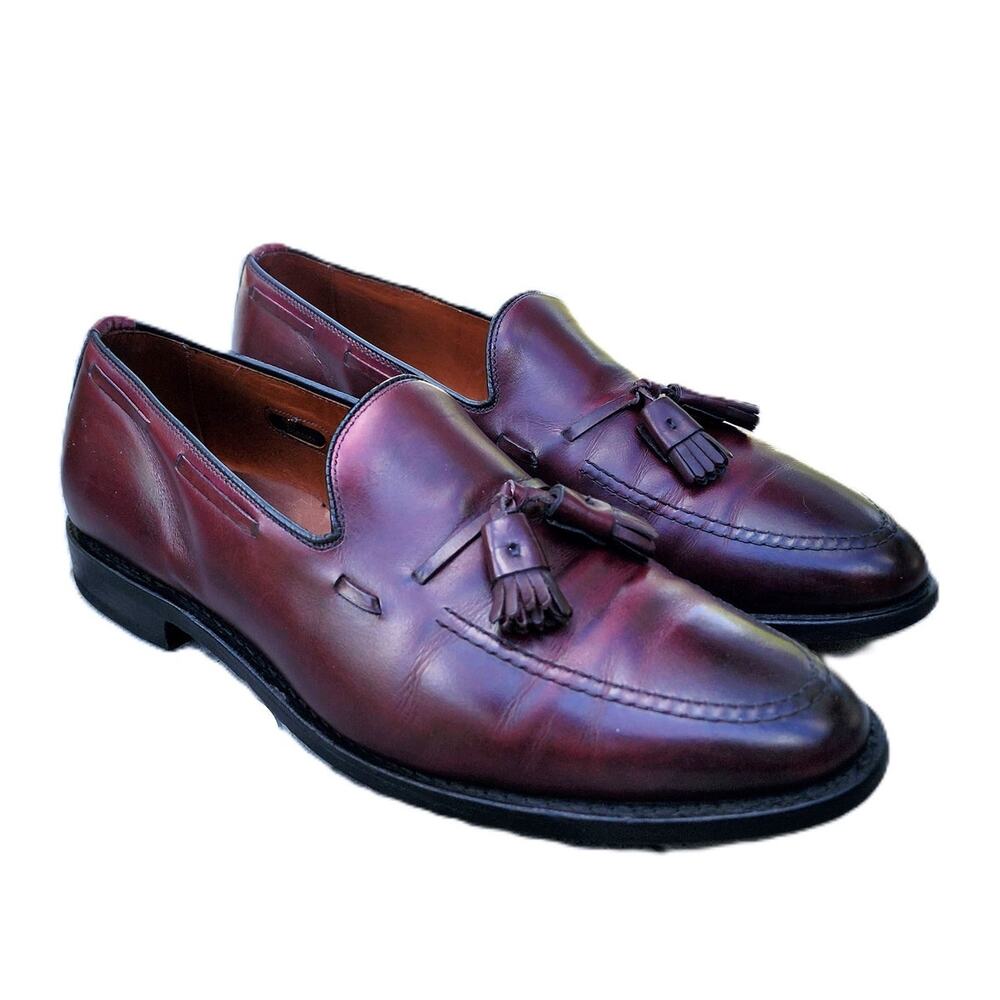 Allen Edmonds Burgundy Grayson Tassel Leather Loafers 10